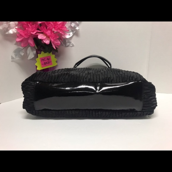 Coach Ashley 20050 Black Gathered Satin Purse Handbag & Wristlet SET - Picture 7 of 13